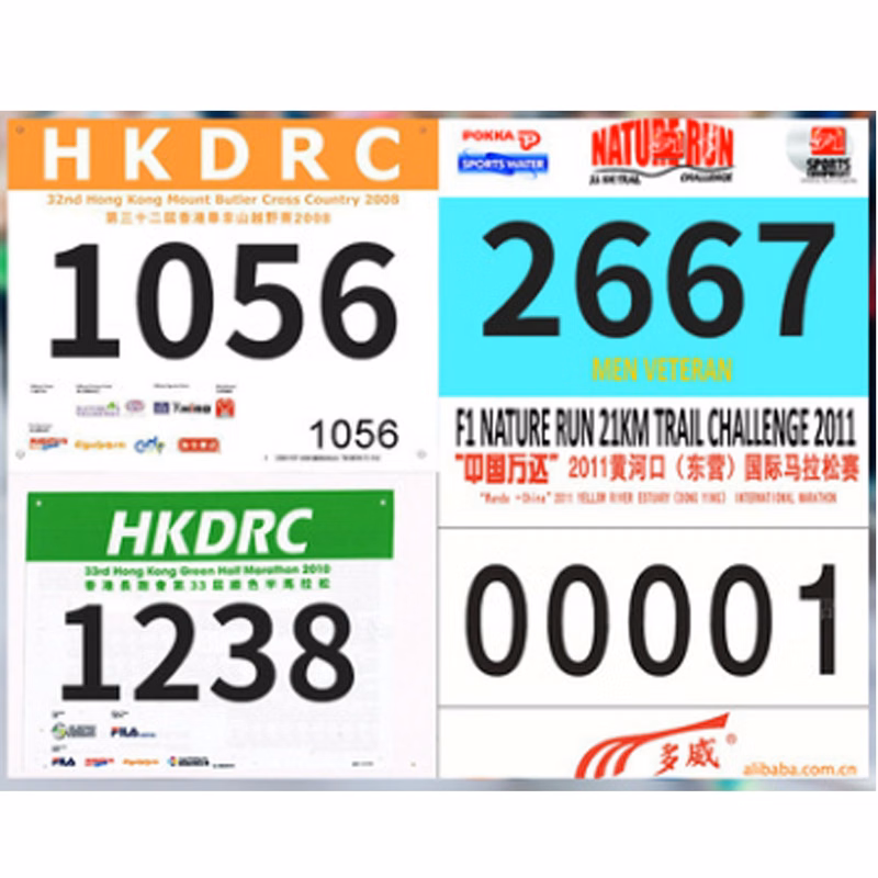 Race Numbers Running Bibs Pins Included