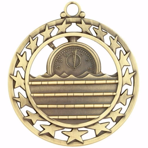 Star Border Swim Medal