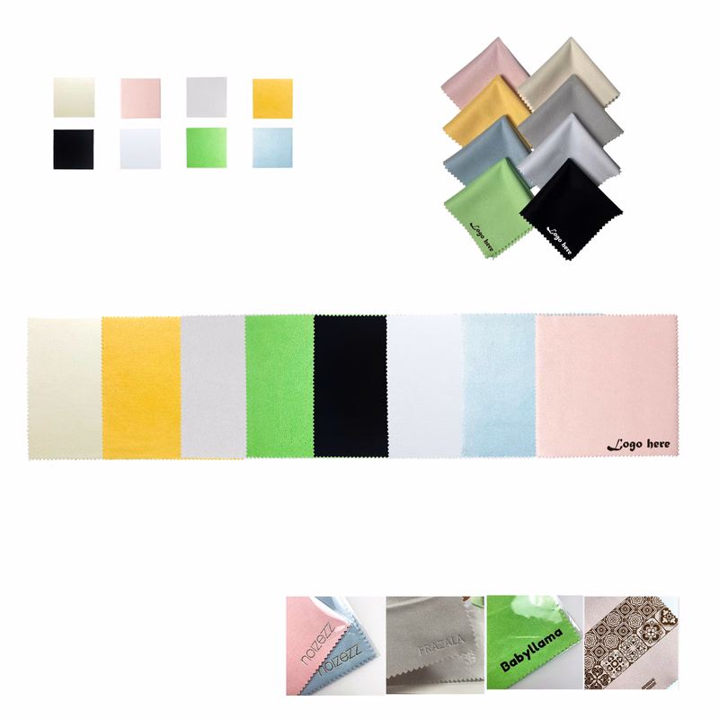 MOQ200 6" Suede Microfiber Glasses Screen Cleaning Cloth