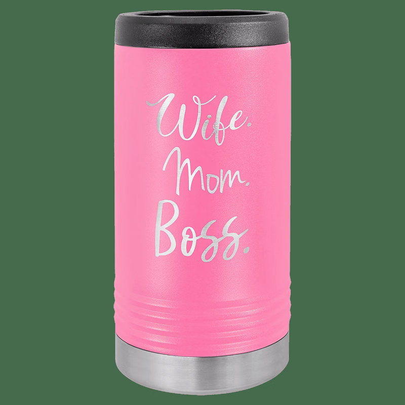 Pink Laser Engraved Polar Camel Slim Beverage Holder