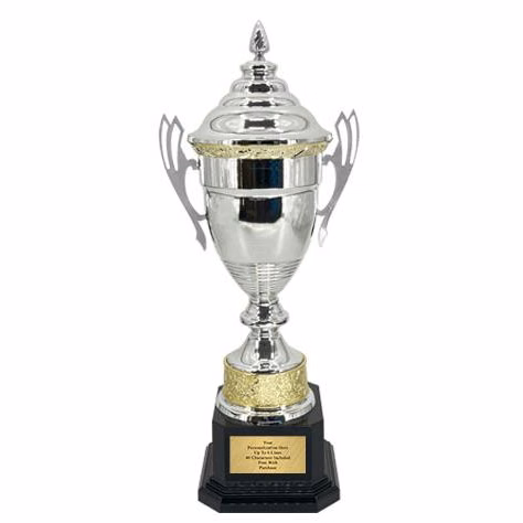 Cup Trophy: 24" Premium Rome style SILVER Metal cu