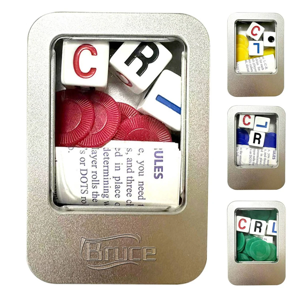Left Center Right Dice Game Set with Chips 1