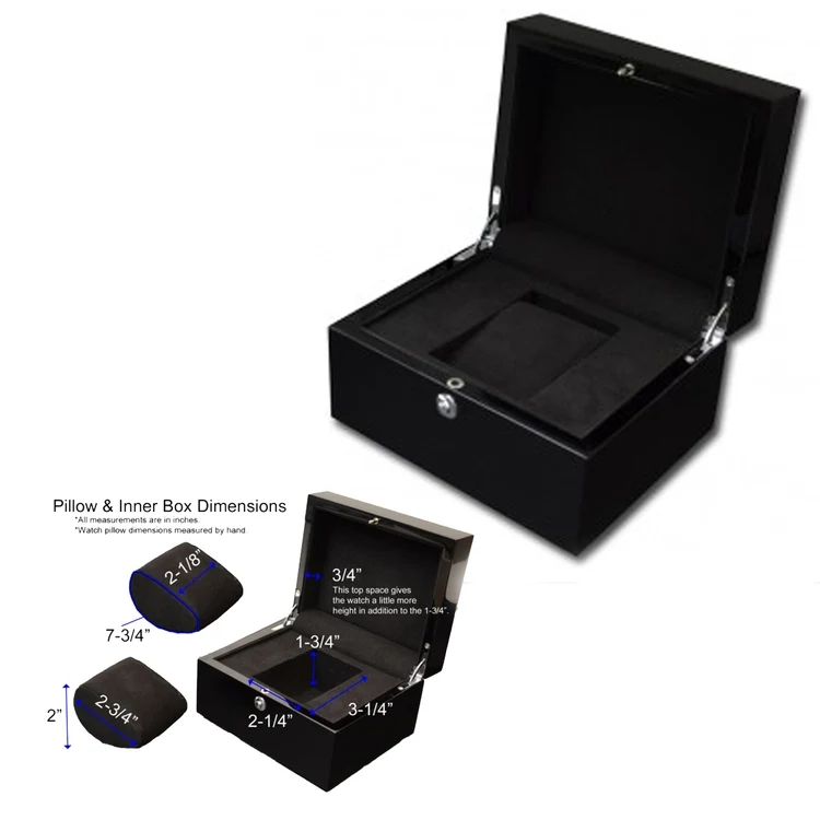 Piano Lacquer Black Finished Wood Watch Box 1