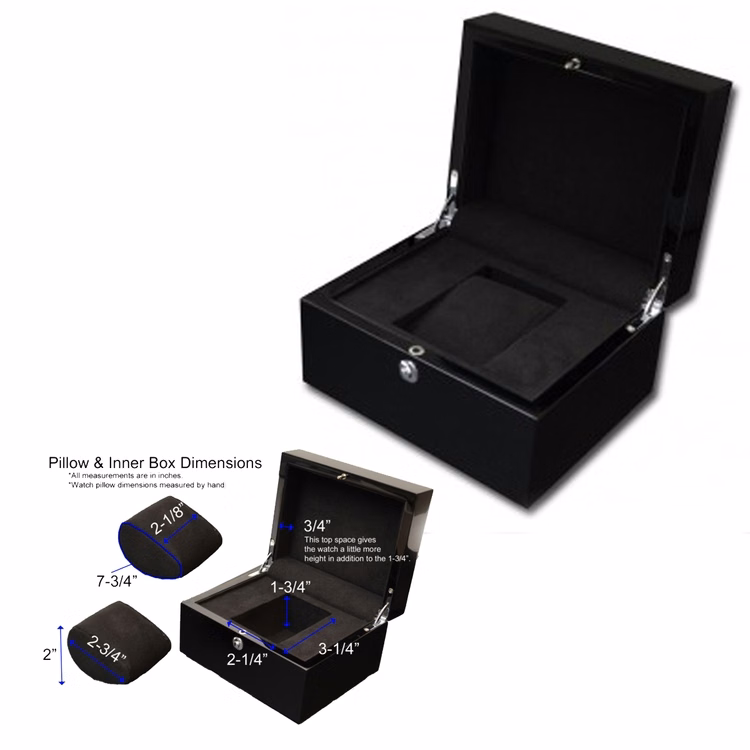 Piano Lacquer Black Finished Wood Watch Box