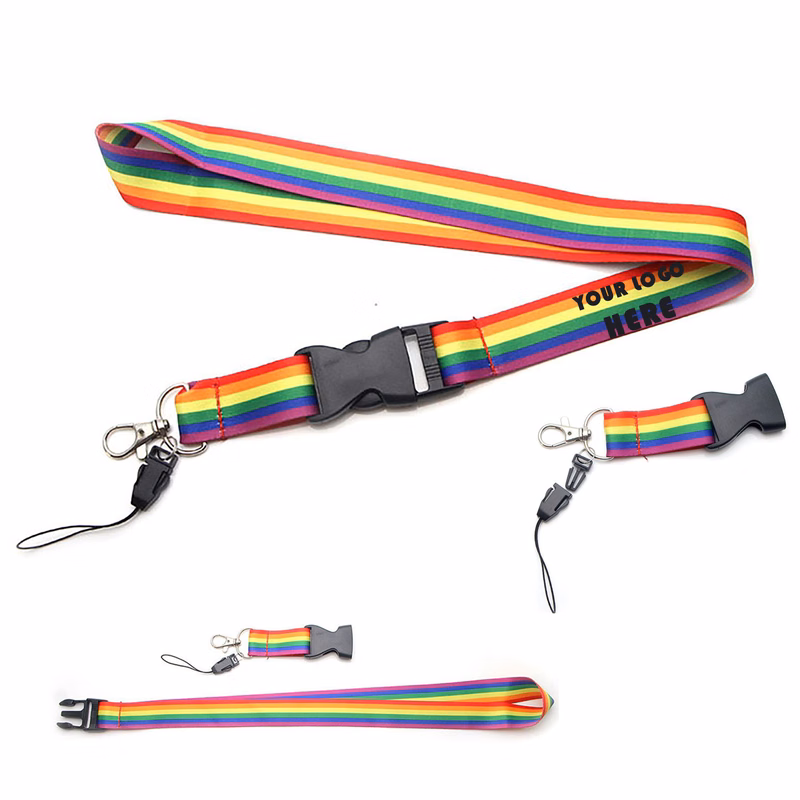 Versatile Rainbow Strap ID Key Card Lanyard