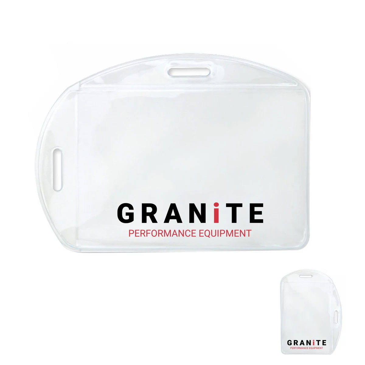 4.27" W x 3.05" H - Multi-Directional Clear Vinyl Badge Holder (1 Color Imprint) 1