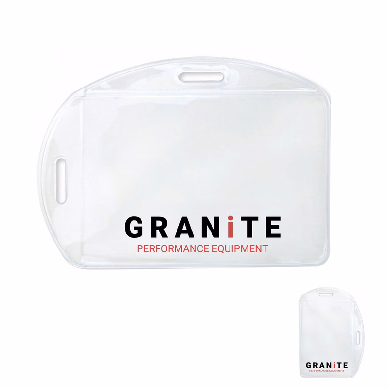4.27" W x 3.05" H - Multi-Directional Clear Vinyl Badge Holder (1 Color Imprint)