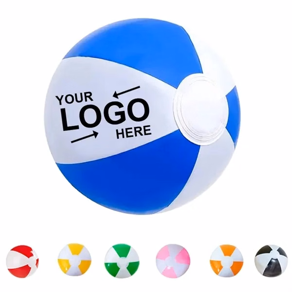 Custom 12 inch Inflatable Beach Ball — Full-Color Summer Sports Giveaway