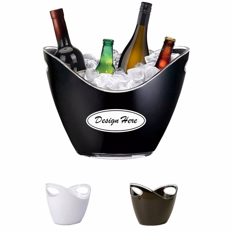Modern 8-Liter PVC Beverage Bucket with Handles