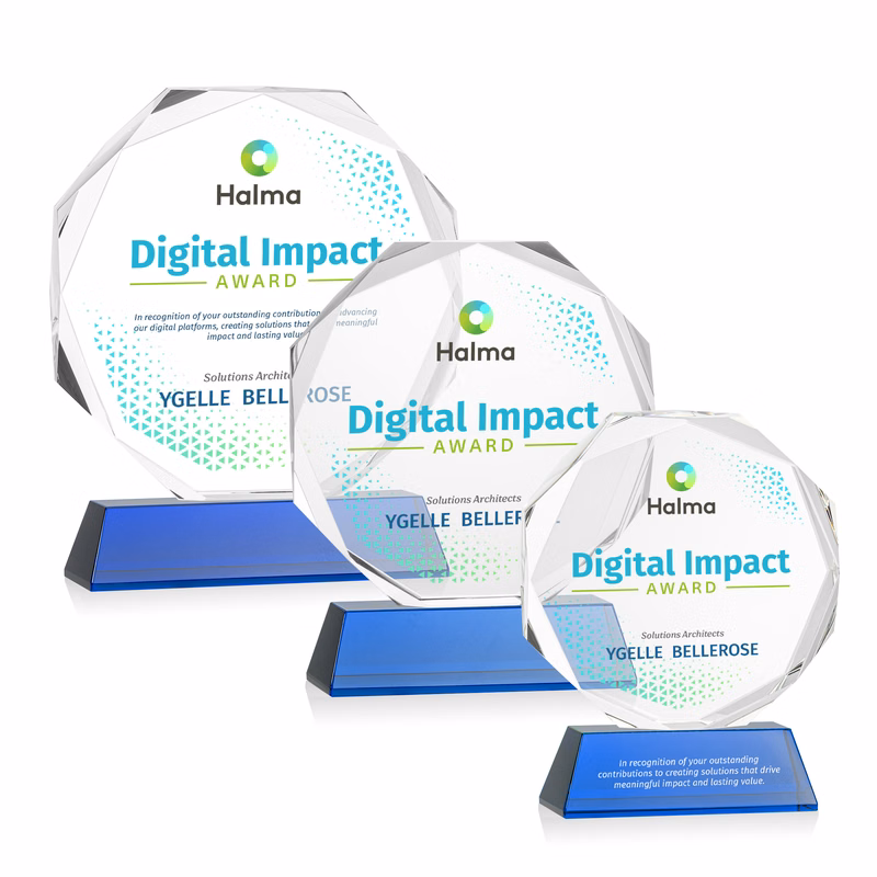 Acadian VividPrint™ Award on Newhaven Base - Blue