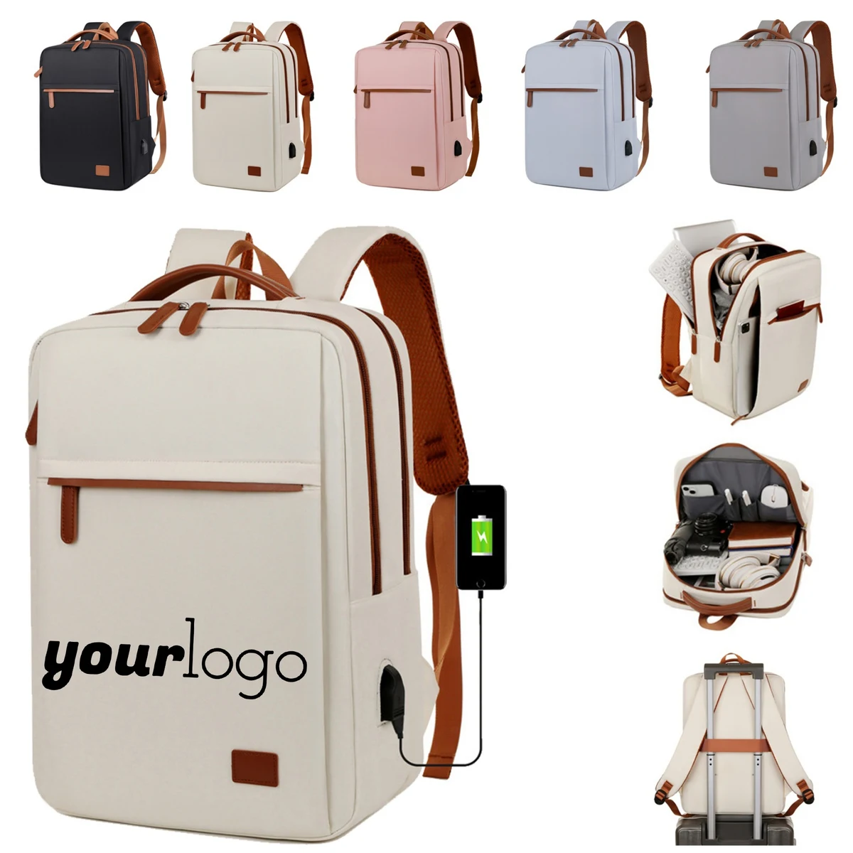 Water - Resistant Laptop Backpack with USB Port 1