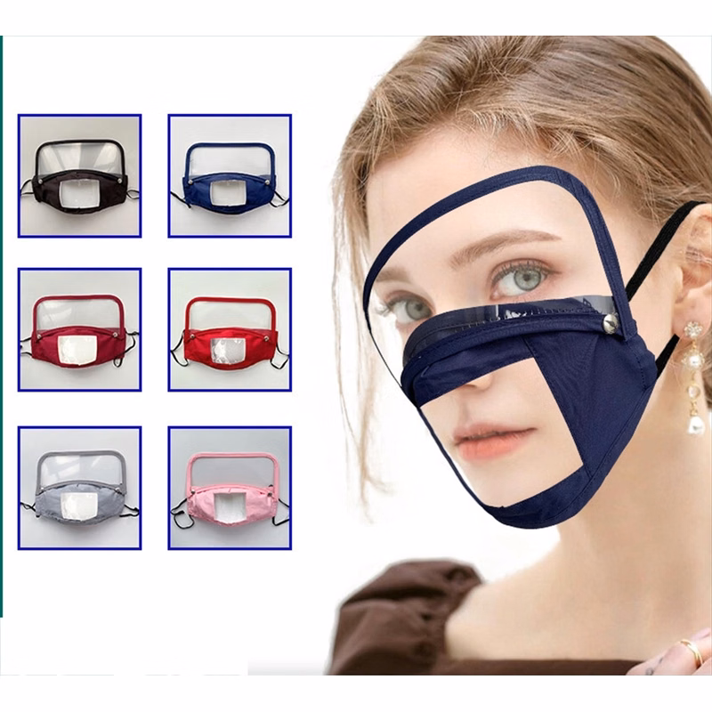 Face Mask with Detachable Clear Eye Shield and Mouth Window