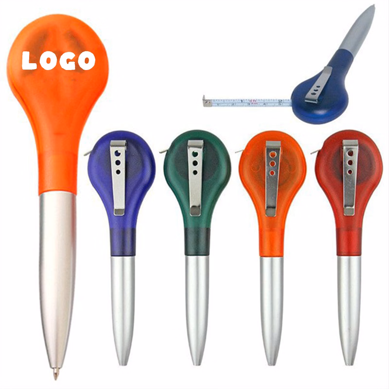 Retractable Tape Measure Ballpoint Pen with Logo 50pcs