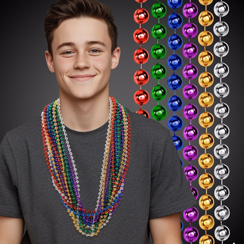 Multi Bead 7 MM 33" Necklace