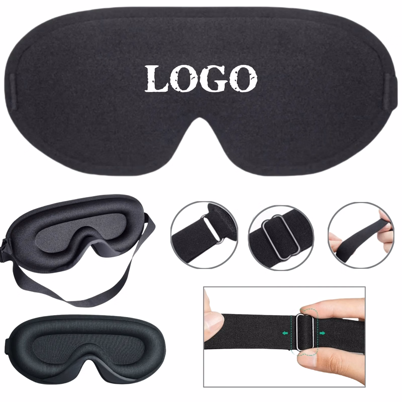 Light-blocking eye mask with customizable logo