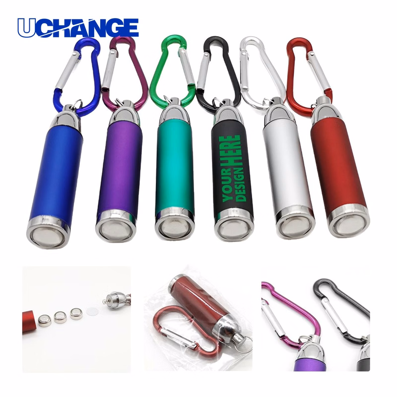 Mini LED Flashlight Keychain with Carabiner Tool