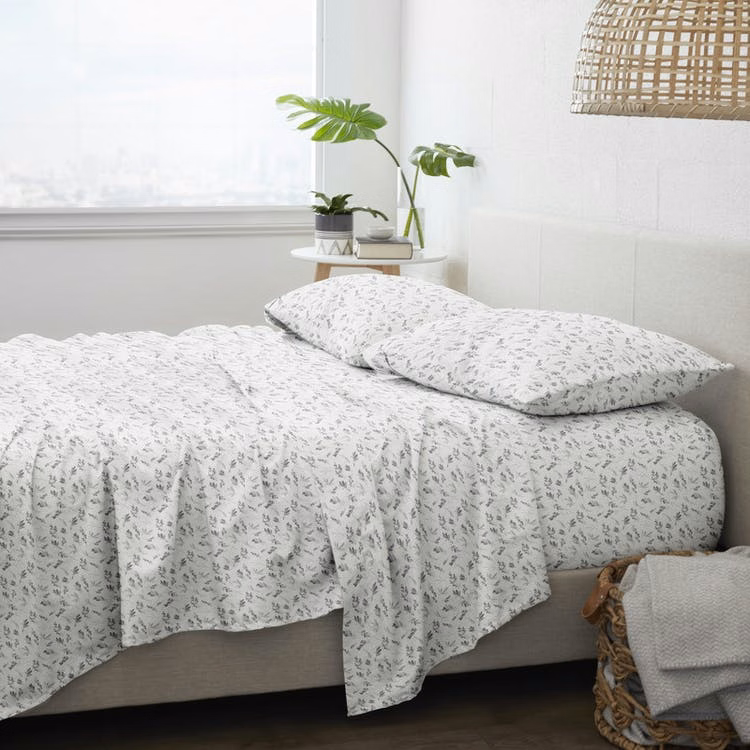 Flannel Bed Sheets - Botanical Full 4 Set