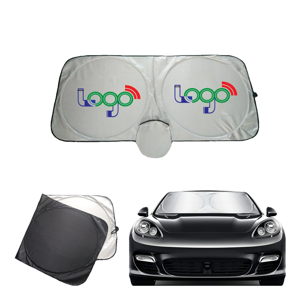 Foldable Car Windshield Sunshade with Storage Pouch 1