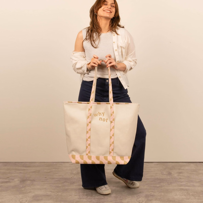 4CP TRIM MORRIS TOTE - EXTRA LARGE ZIPPERED