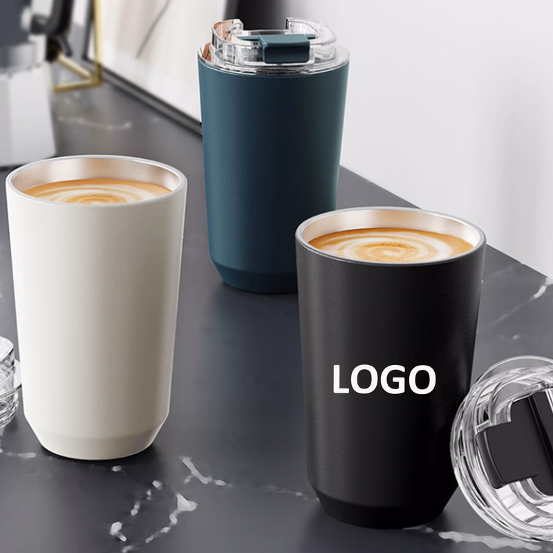 Modern Stainless Steel Coffee Mug with Lid