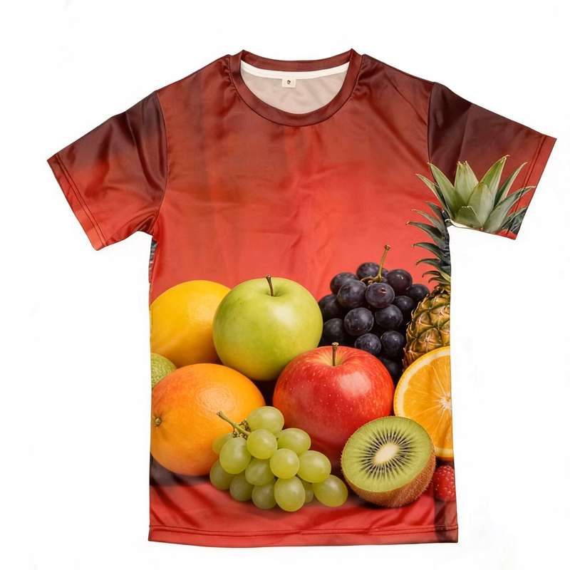 Full Color Mesh Crew Neck Tee