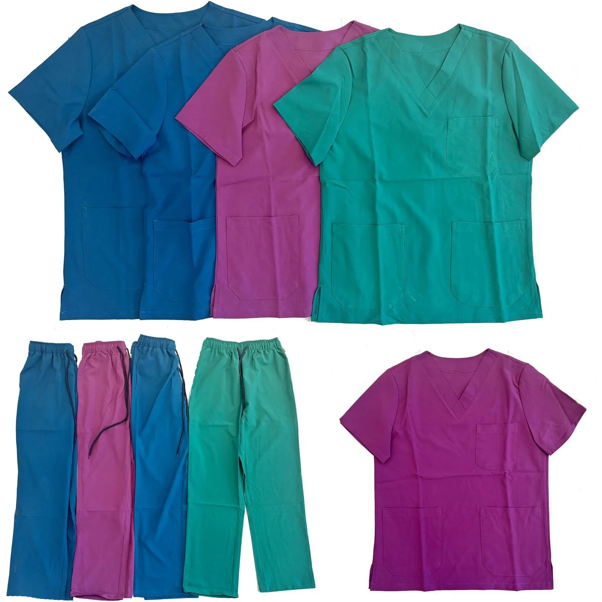Unisex Cotton Drawstring Hospital Scrub Set 1