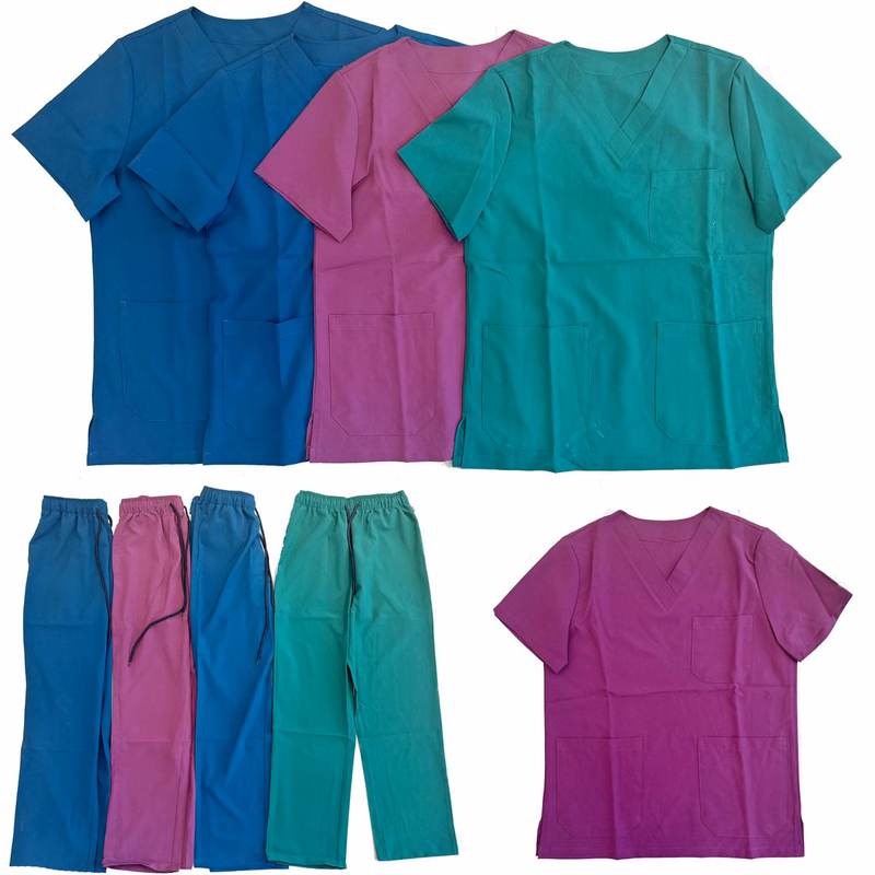 Unisex Cotton Drawstring Hospital Scrub Set