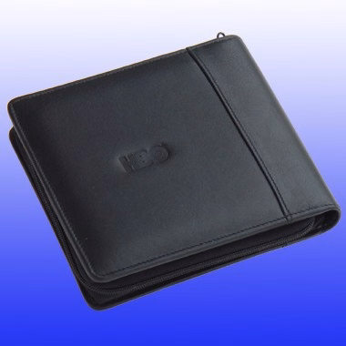 LEATHER CASE CD HOLDER WITH 12 INSERTS