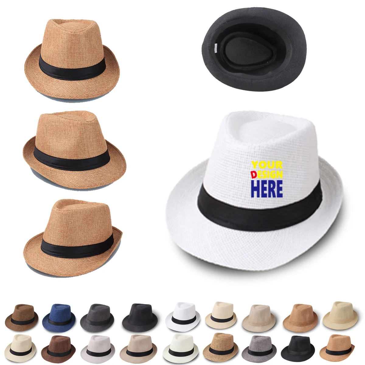 MOQ20 Faux Linen Breathable Sun Protection Hat 1
