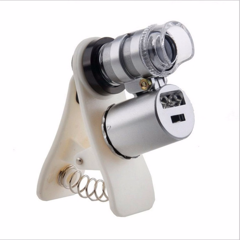 Microscope Magnifier With Phone Clip LED Light