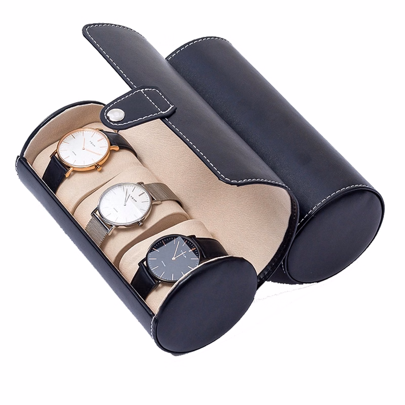 Pu Leather Travel Watch Case Roll Organizer Display Case