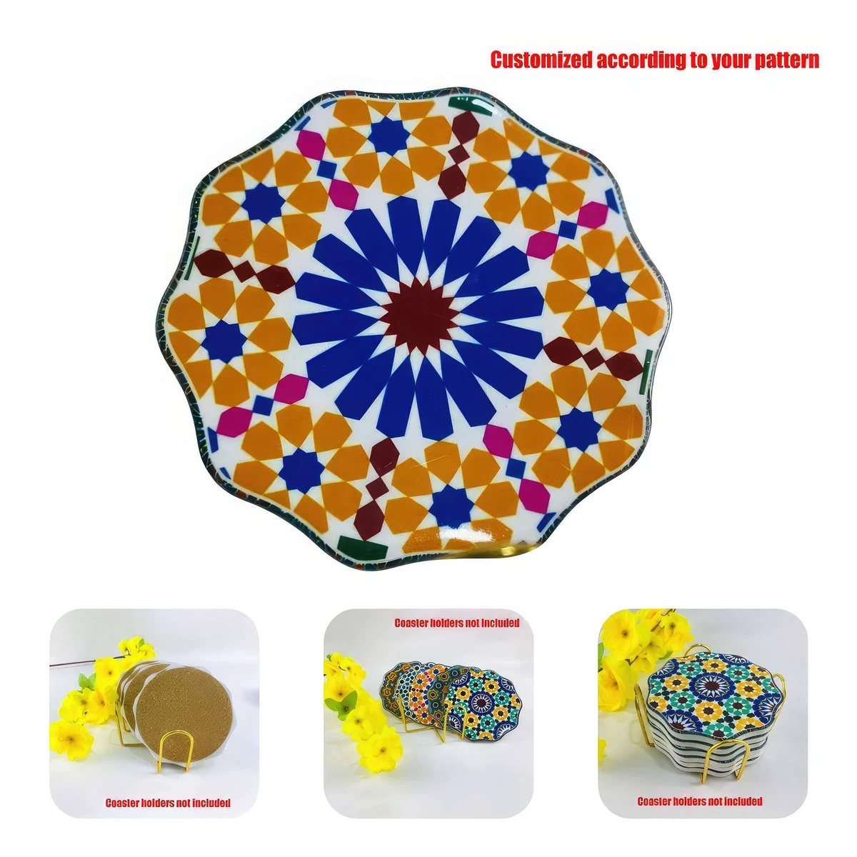 Custom 4 inch Ceramic Coasters 1