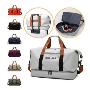 Women Sports Travel Duffel Bag Weekender Overnight Bag with Wet Pocket 1