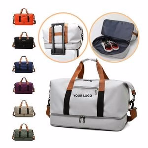 Women Sports Travel Duffel Bag Weekender Overnight Bag with Wet Pocket