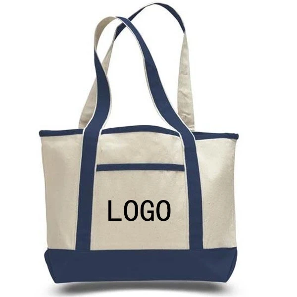 Extra Large Heavy Canvas Boat Tote Bags, custom tote bag with logo imprint 1