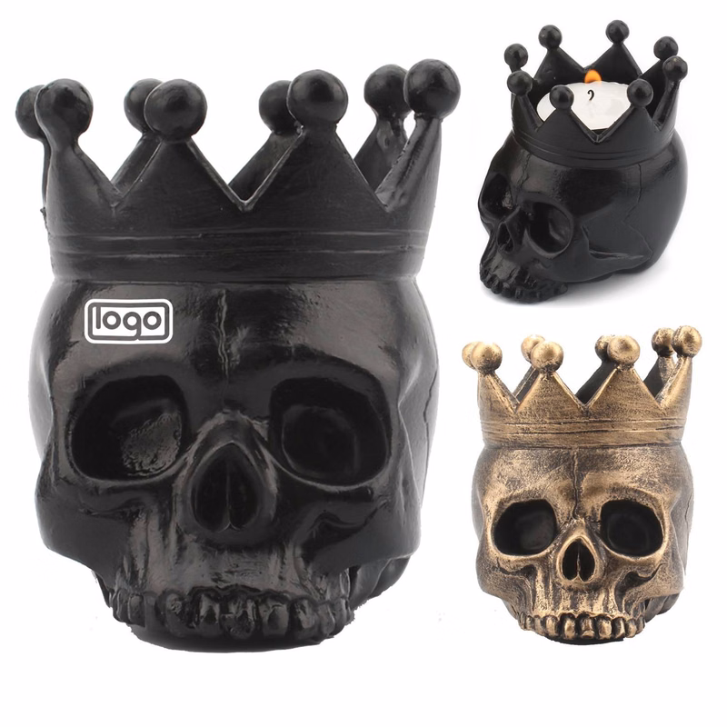 Crown Skull Candlestick