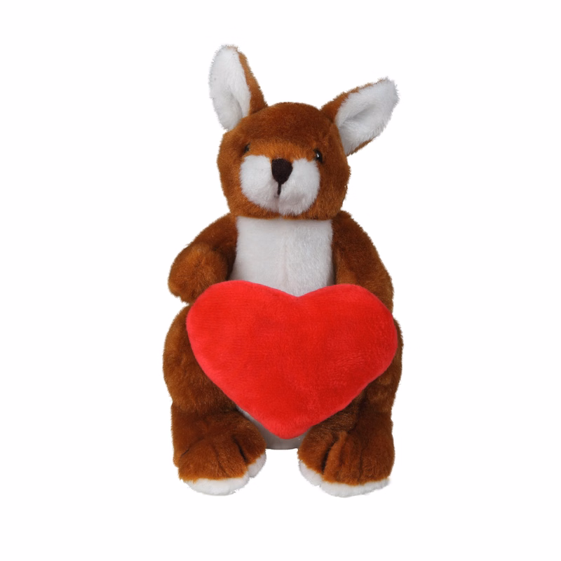 Soft Plush Sitting Kangaroo with Heart