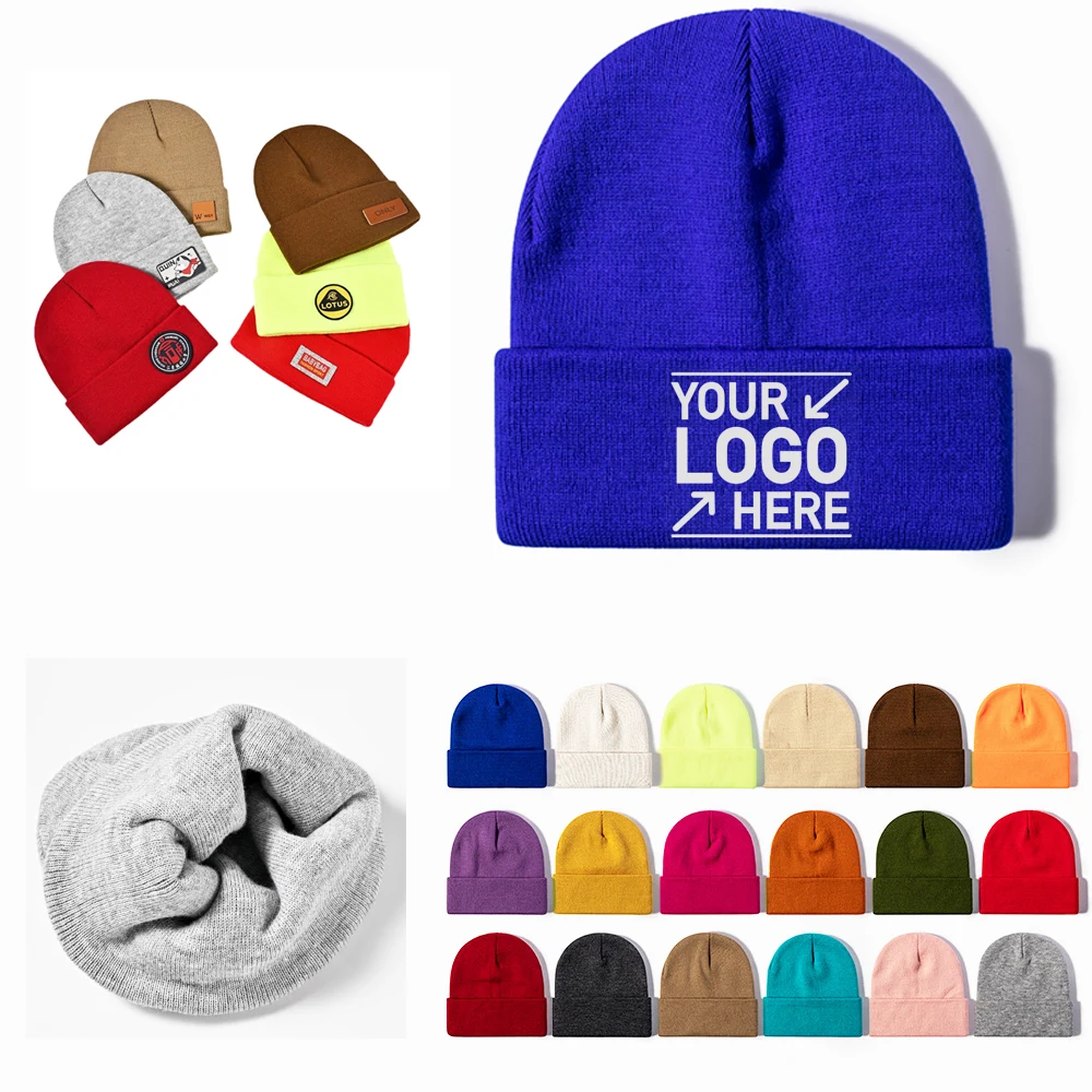 Embroidered Knitted Cuffed Beanie 1