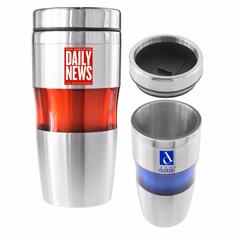 16 Oz. Marin Double Wall Stainless Steel Tumbler (Red)