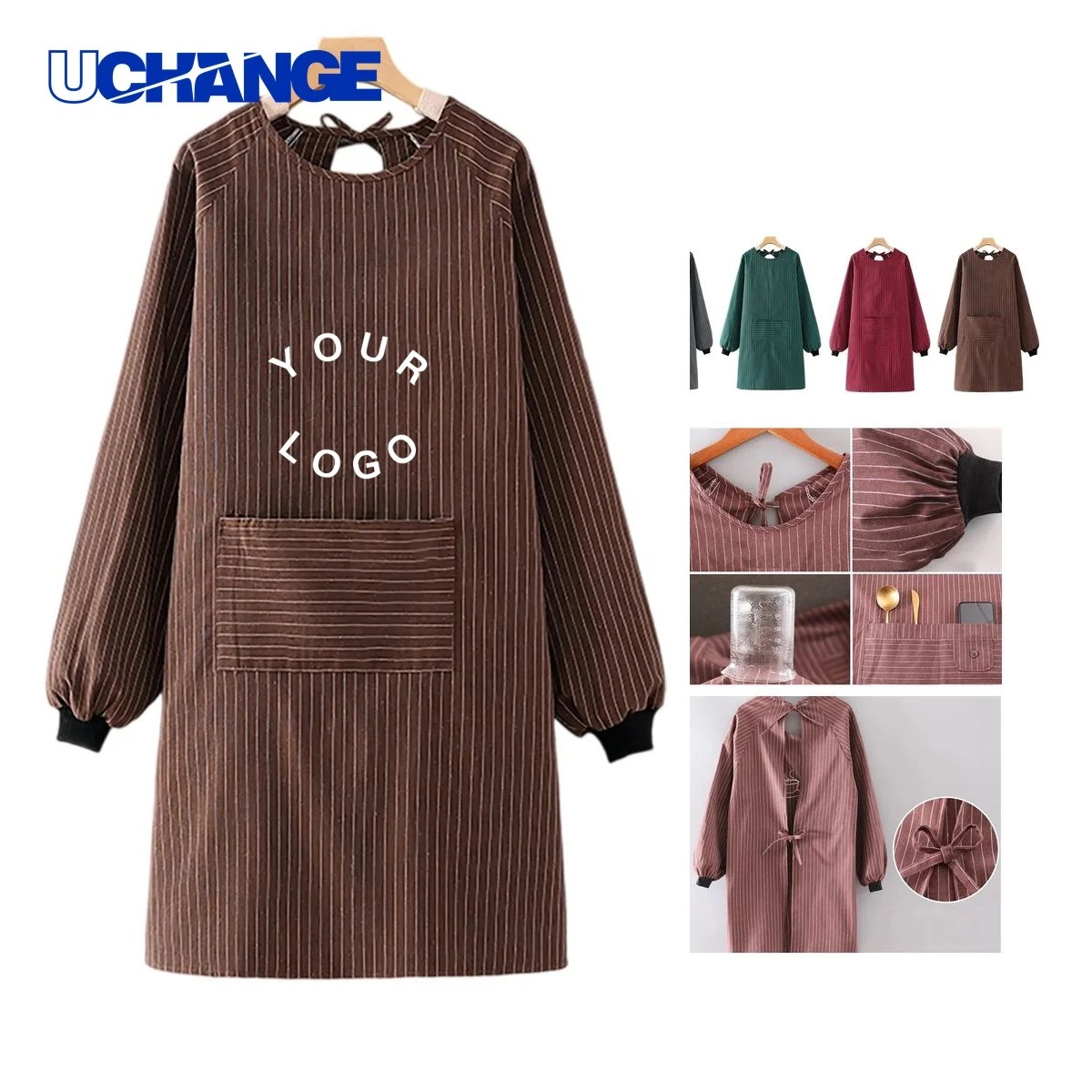 Long Sleeve Apron for Kitchen and Cooking 1