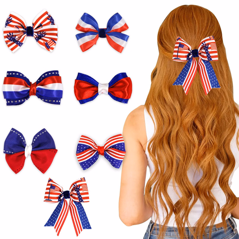 Patriotic Independence Butterfly Hair Barrette