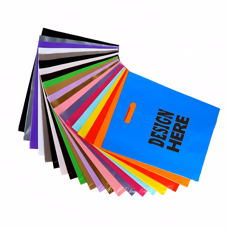 Reusable 10" x 14" PE Die-Cut Handle Bag