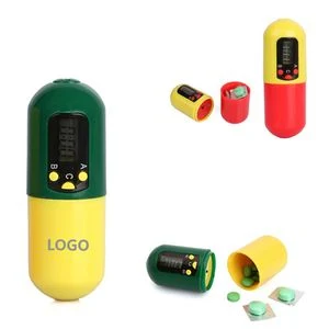 Capsule Shaped Pill Case Reminder With Timer Alarm 1