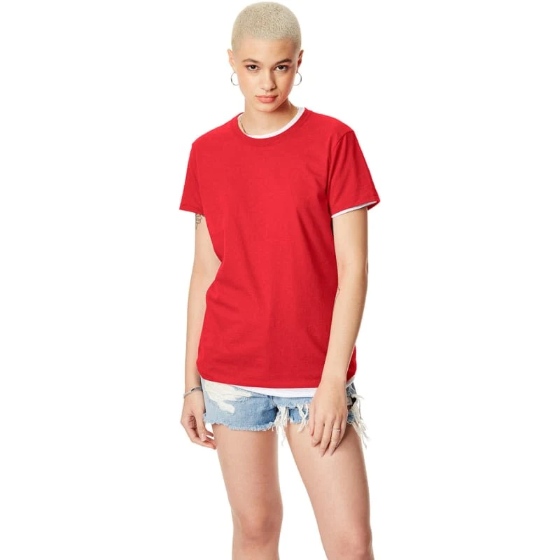 Hanes Ladies 4.5 Oz., 100% Ringspun Cotton Nano-T® T-Shirt 1