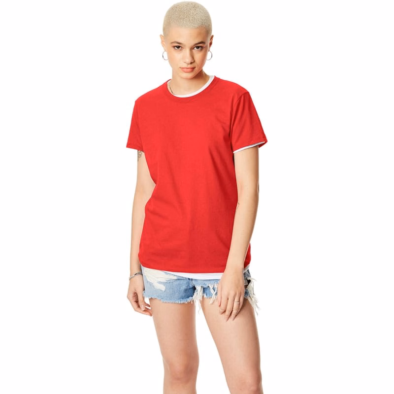 Hanes Ladies 4.5 Oz., 100% Ringspun Cotton Nano-T® T-Shirt