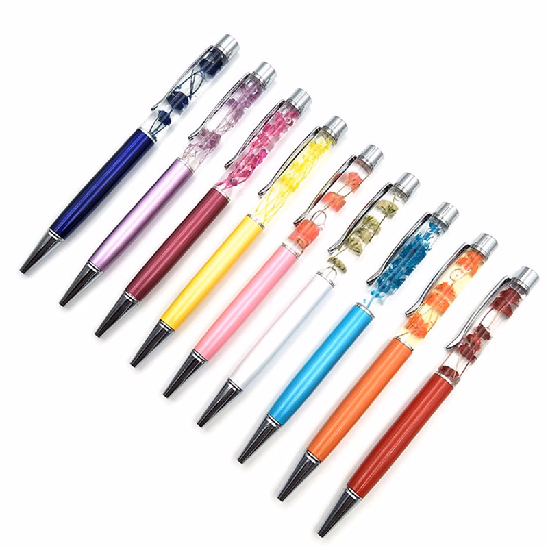 Oil Floating Glitter Metal Ballpoint Pen