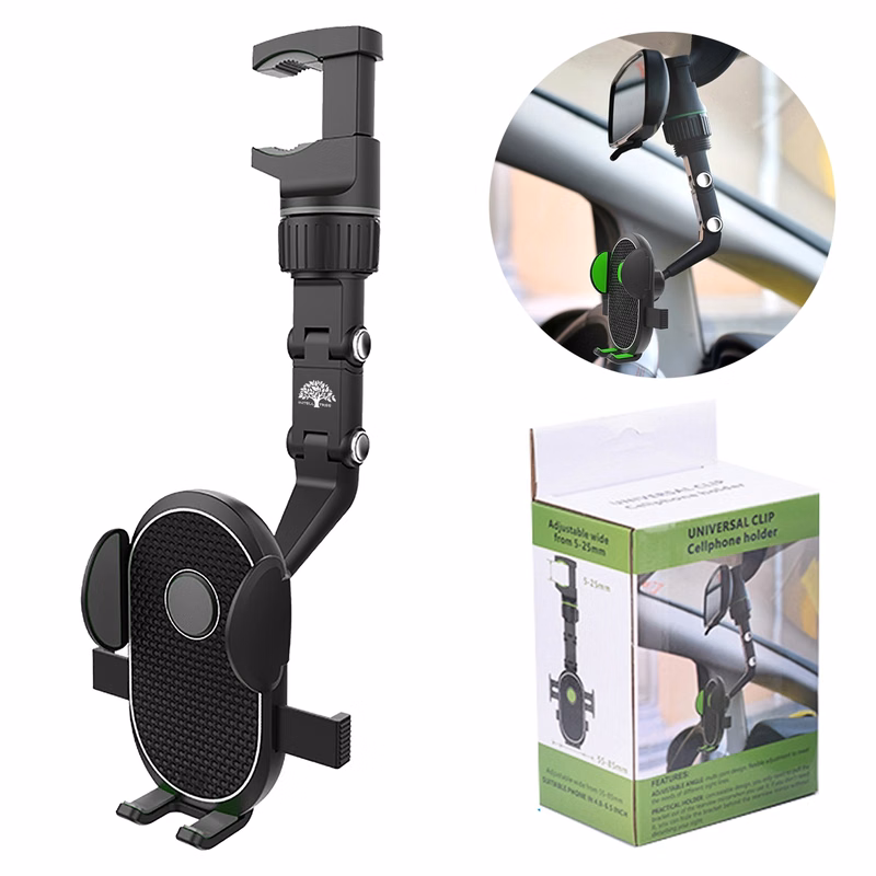 Adjustable Rearview Mirror Car Phone Mount
