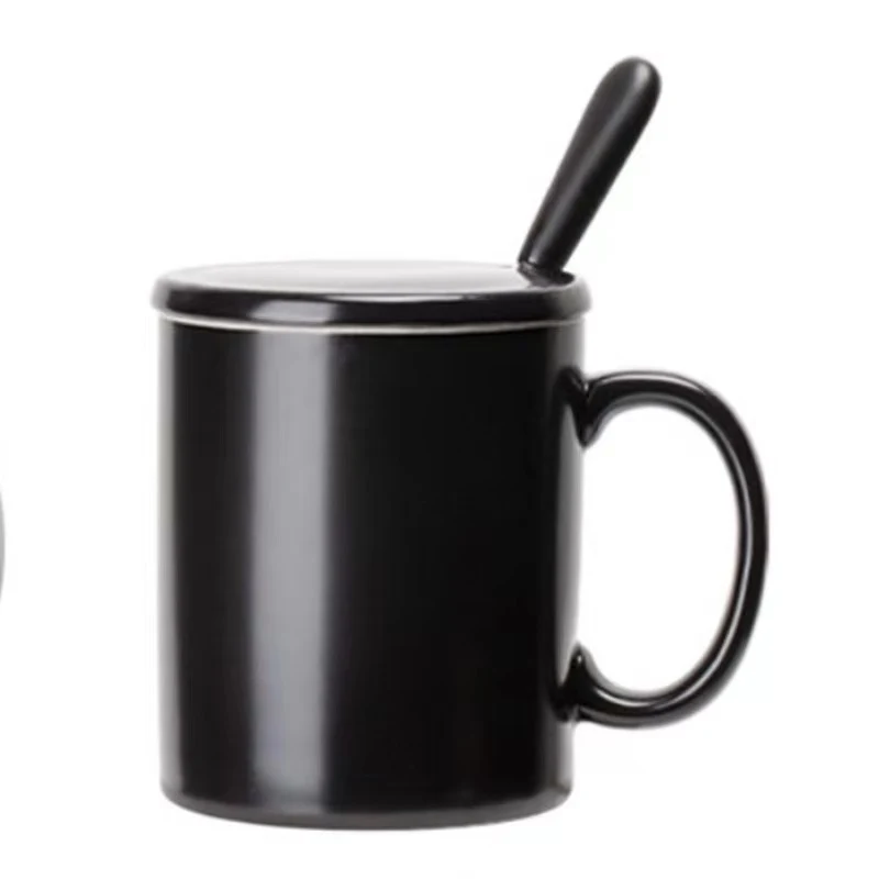 12 Oz Ceramic Tea Mug With Lid And Coffee Spoon 1
