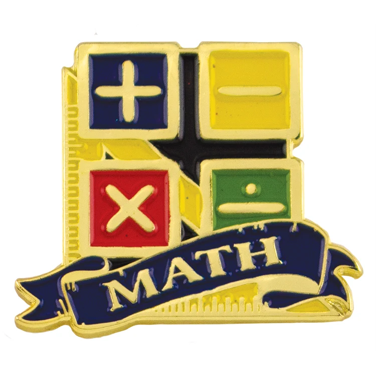 Educational Lapel Pin- Math (1-1/8") 1