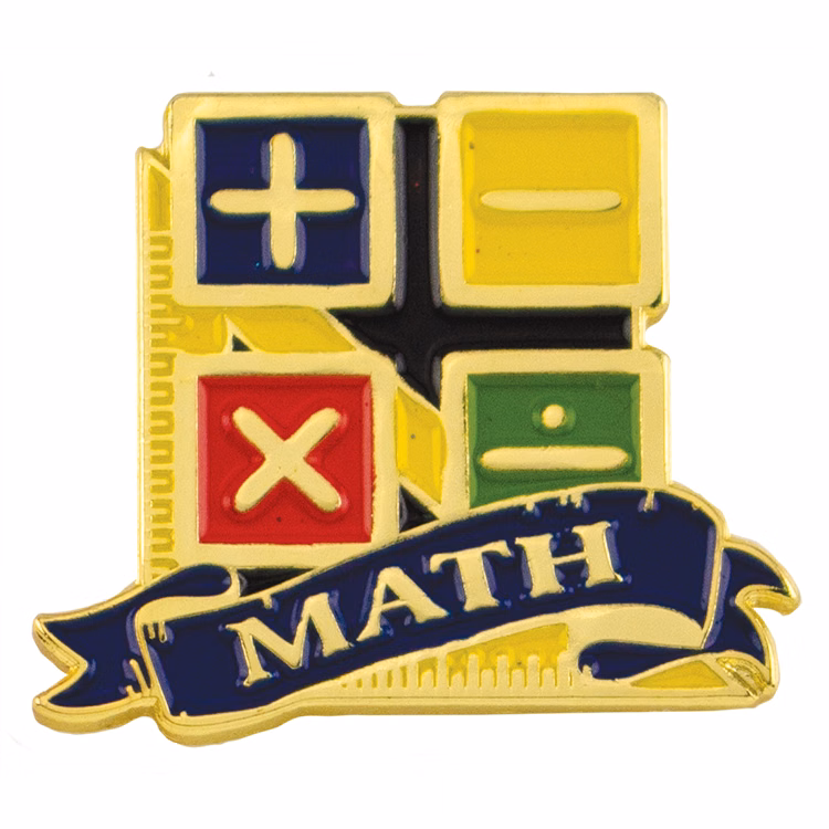 Educational Lapel Pin- Math (1-1/8")
